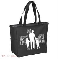 Dad A Son's First Hero Daughters First Love Tote Bag thumb 2