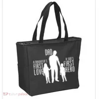 Dad A Son's First Hero Daughters First Love Tote Bag thumb 2