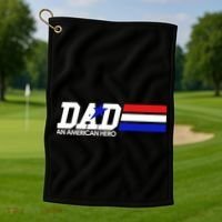 Dad An American Hero Golf Towel thumb 1