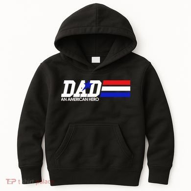 Dad An American Hero Kids Hoodie