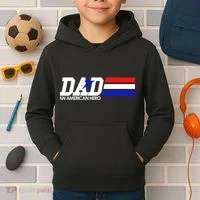 Dad An American Hero Kids Hoodie thumb 2