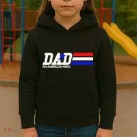 Dad An American Hero Kids Hoodie thumb 3