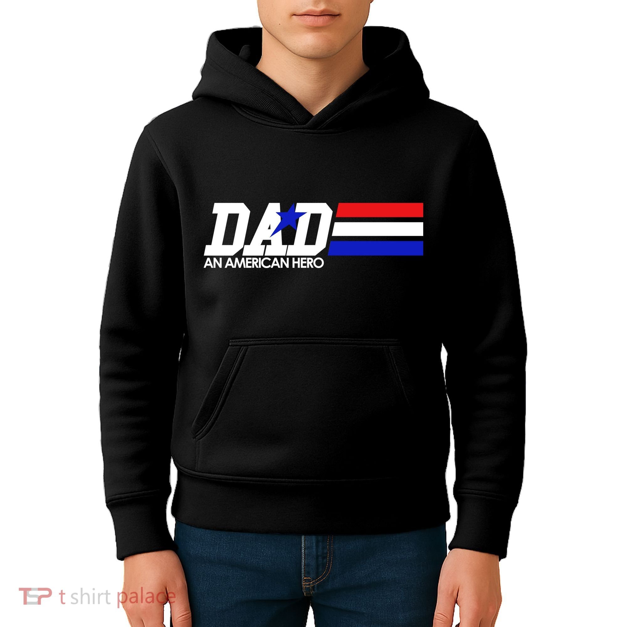 Dad An American Hero Kids Hoodie