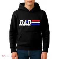 Dad An American Hero Kids Hoodie thumb 4