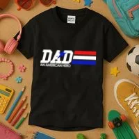 Dad An American Hero Kids T-Shirt thumb 3