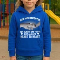 Dad And Daughter Always Heart To Heart Kids Hoodie thumb 3