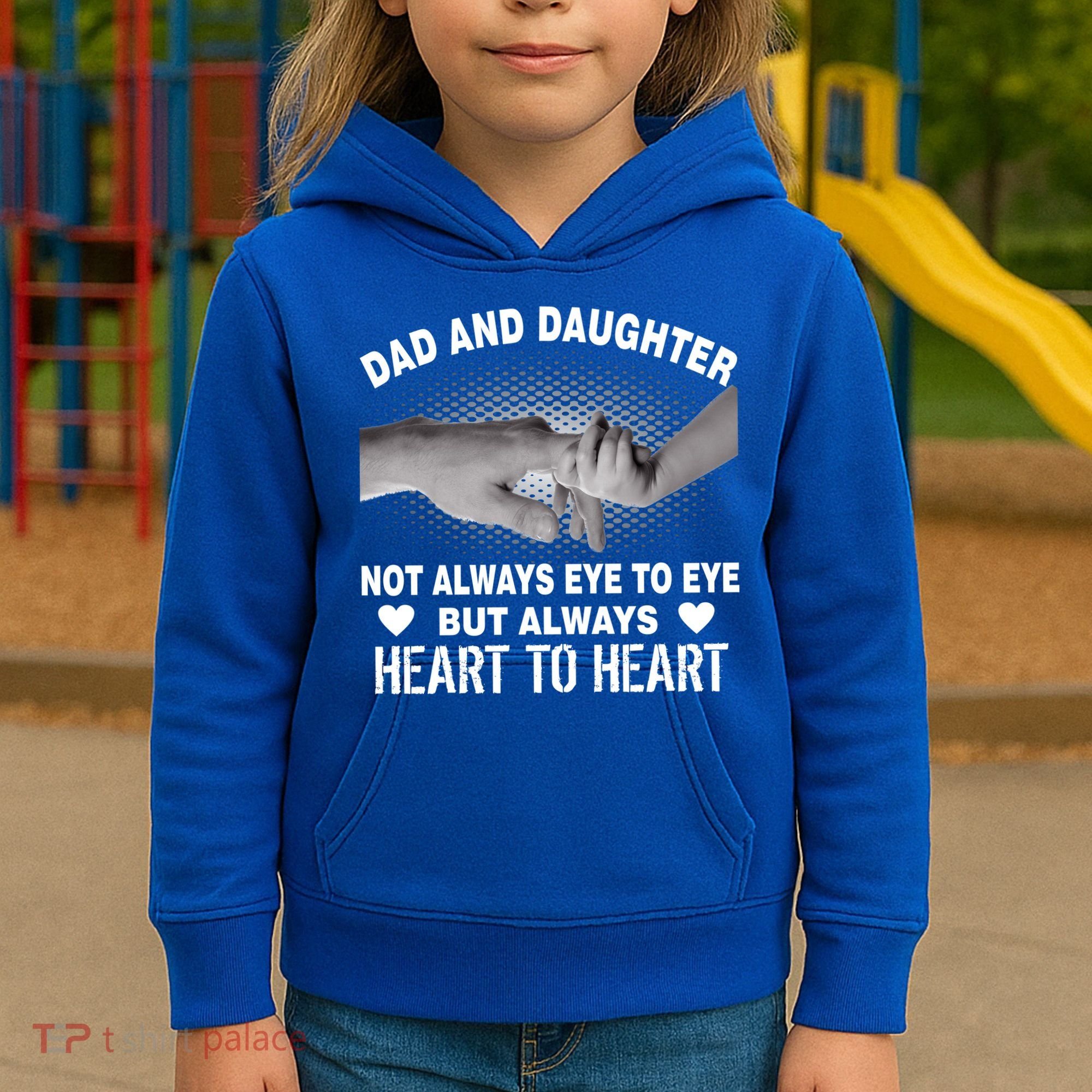 Dad And Daughter Always Heart To Heart Kids Hoodie