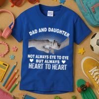Dad And Daughter Always Heart To Heart Kids T-Shirt thumb 3