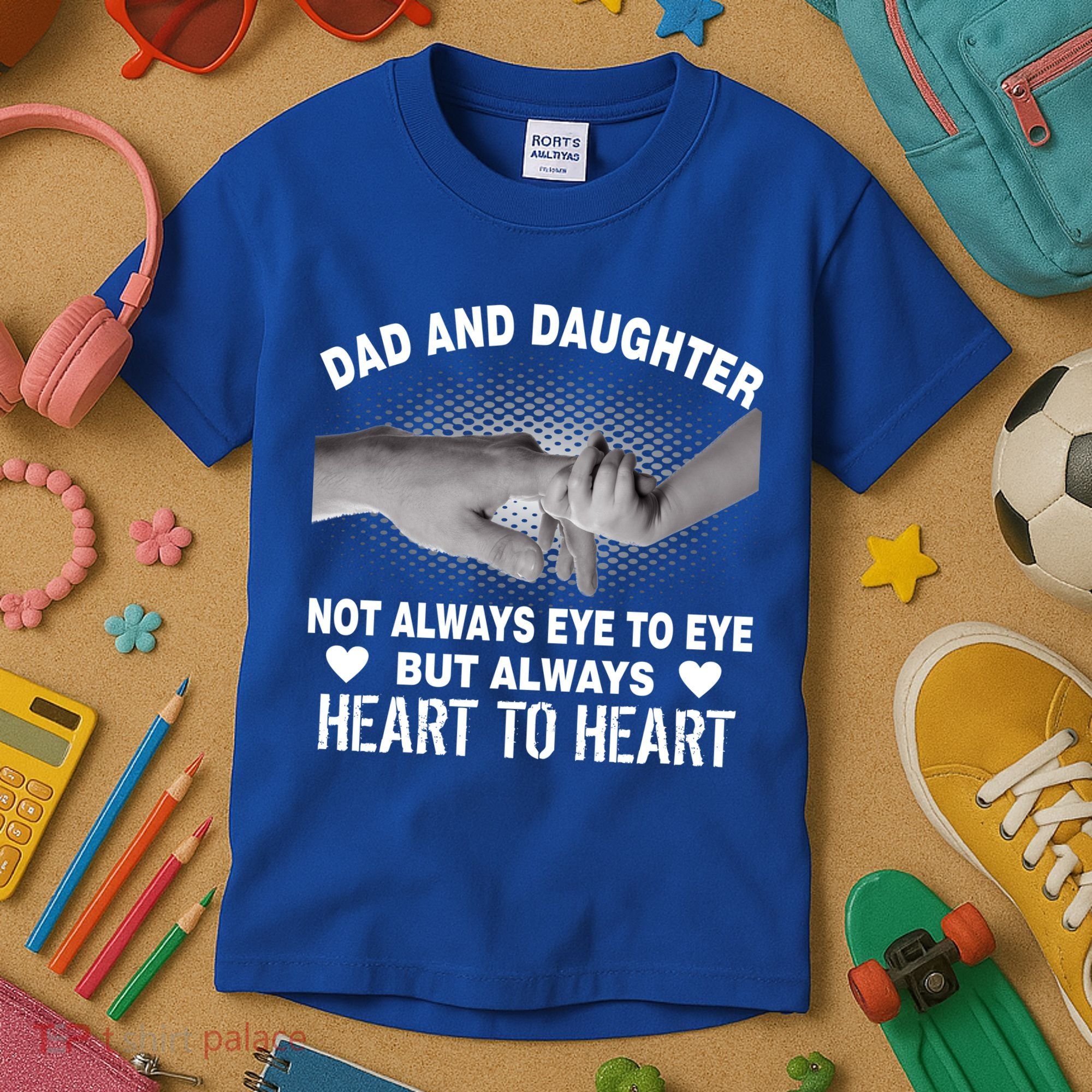 Dad And Daughter Always Heart To Heart Kids T-Shirt