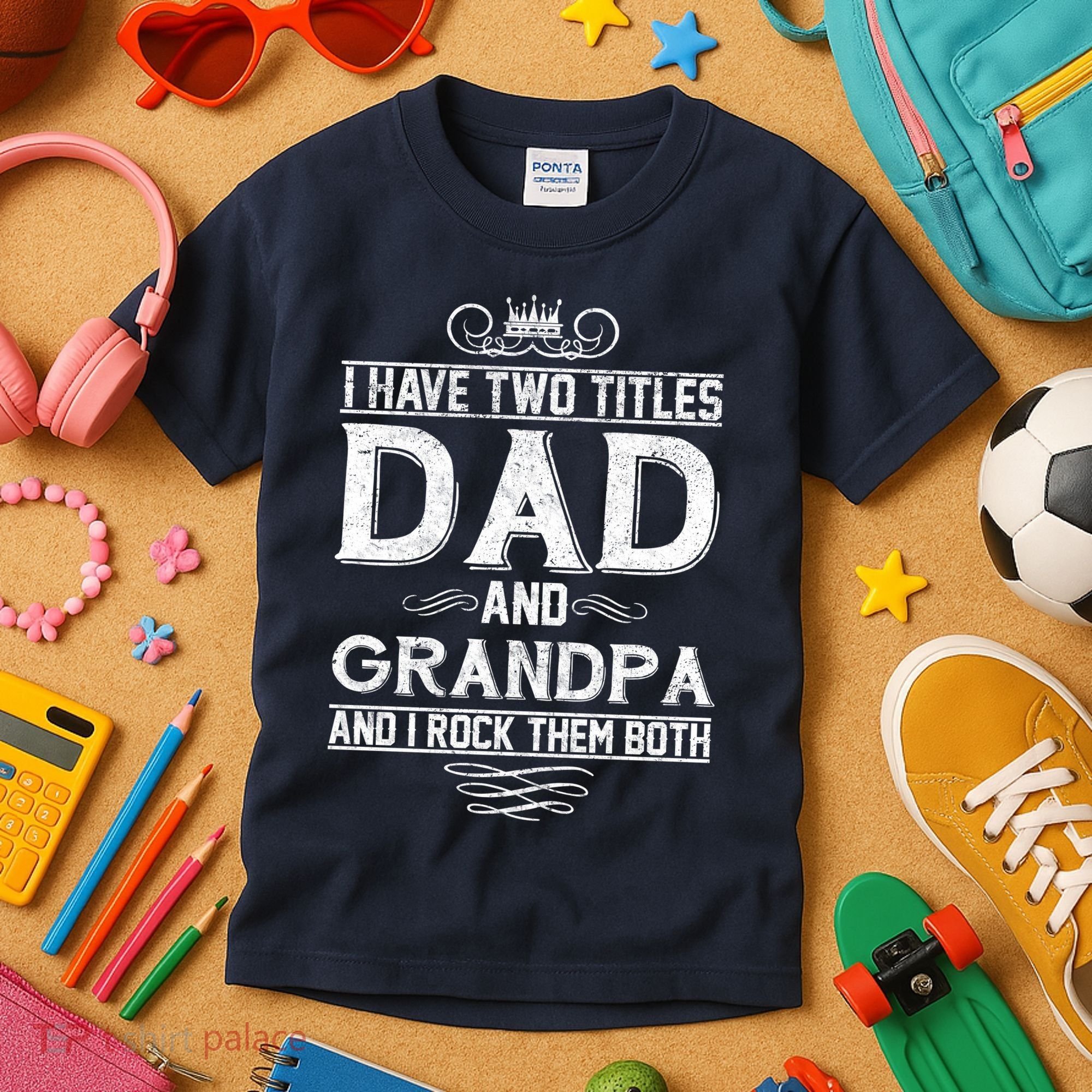 Dad And Grandpa Rock The Both Kids T-Shirt