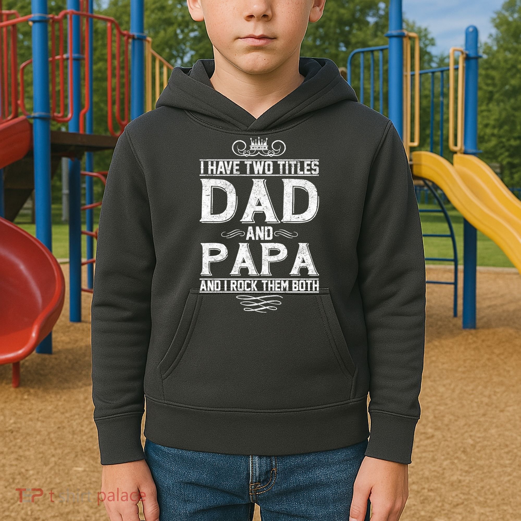Dad And Papa Rock The Both Kids Hoodie