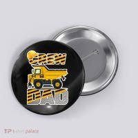 Dad Birthday Crew Construction Party Button thumb 0