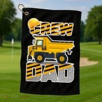 Dad Birthday Crew Construction Party Golf Towel thumb 1