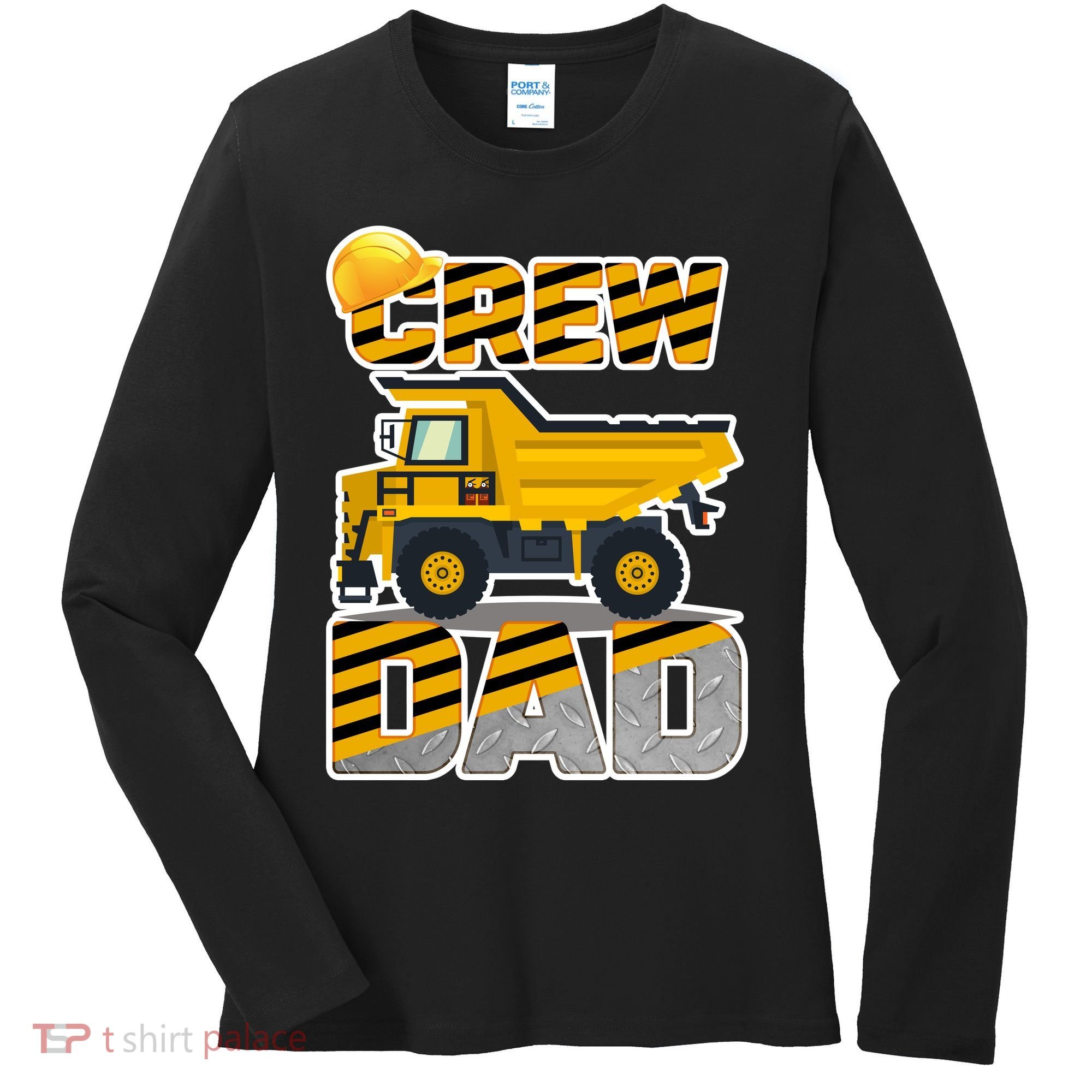 Dad Birthday Crew Construction Party Women's Long Sleeve Shirt