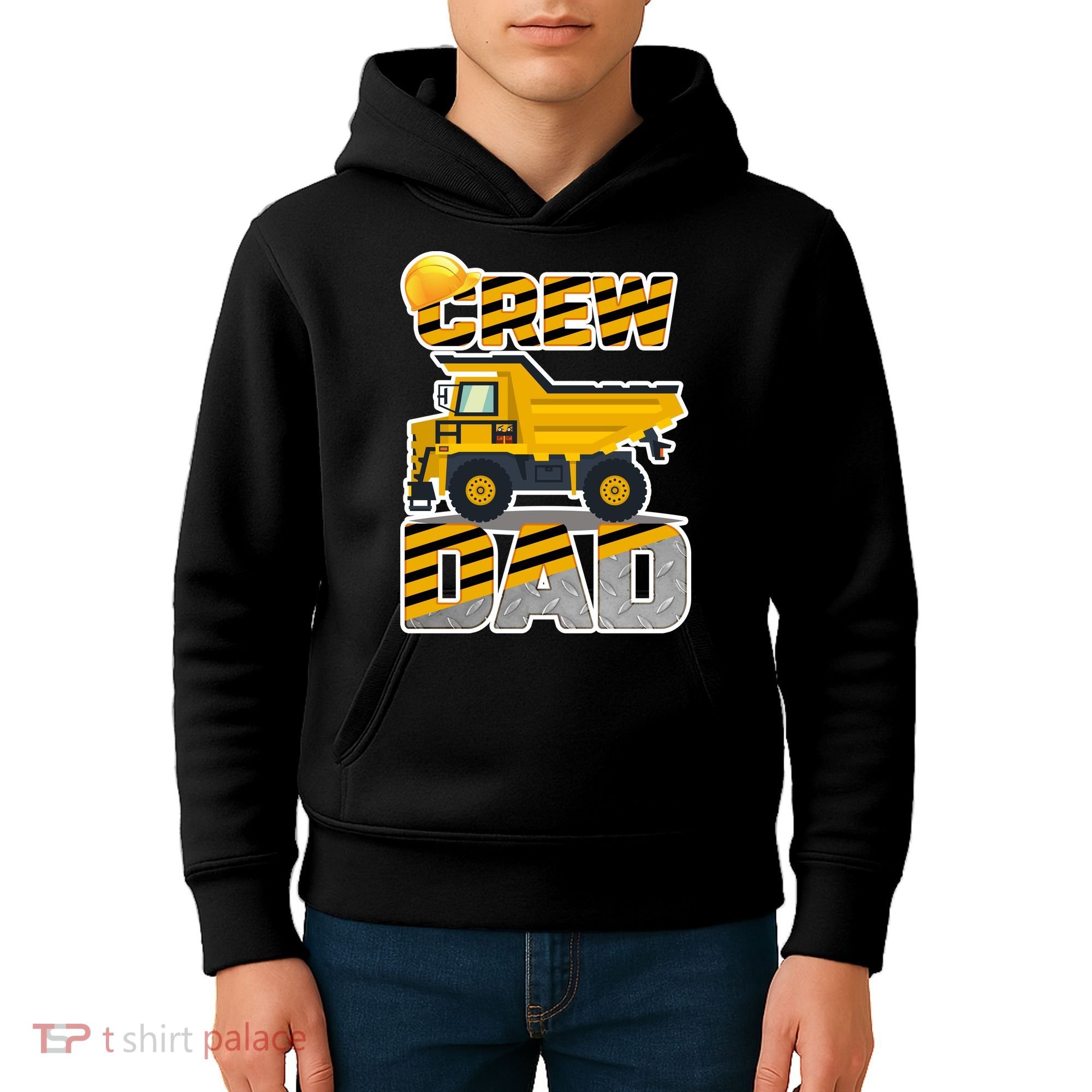 Dad Birthday Crew Construction Party Kids Hoodie