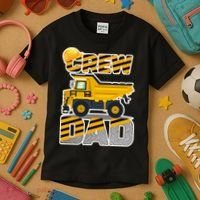 Dad Birthday Crew Construction Party Kids T-Shirt thumb 3