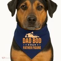 Dad Bod It's A Father Figure Funny  USA-Made Doggie Bandana thumb 1