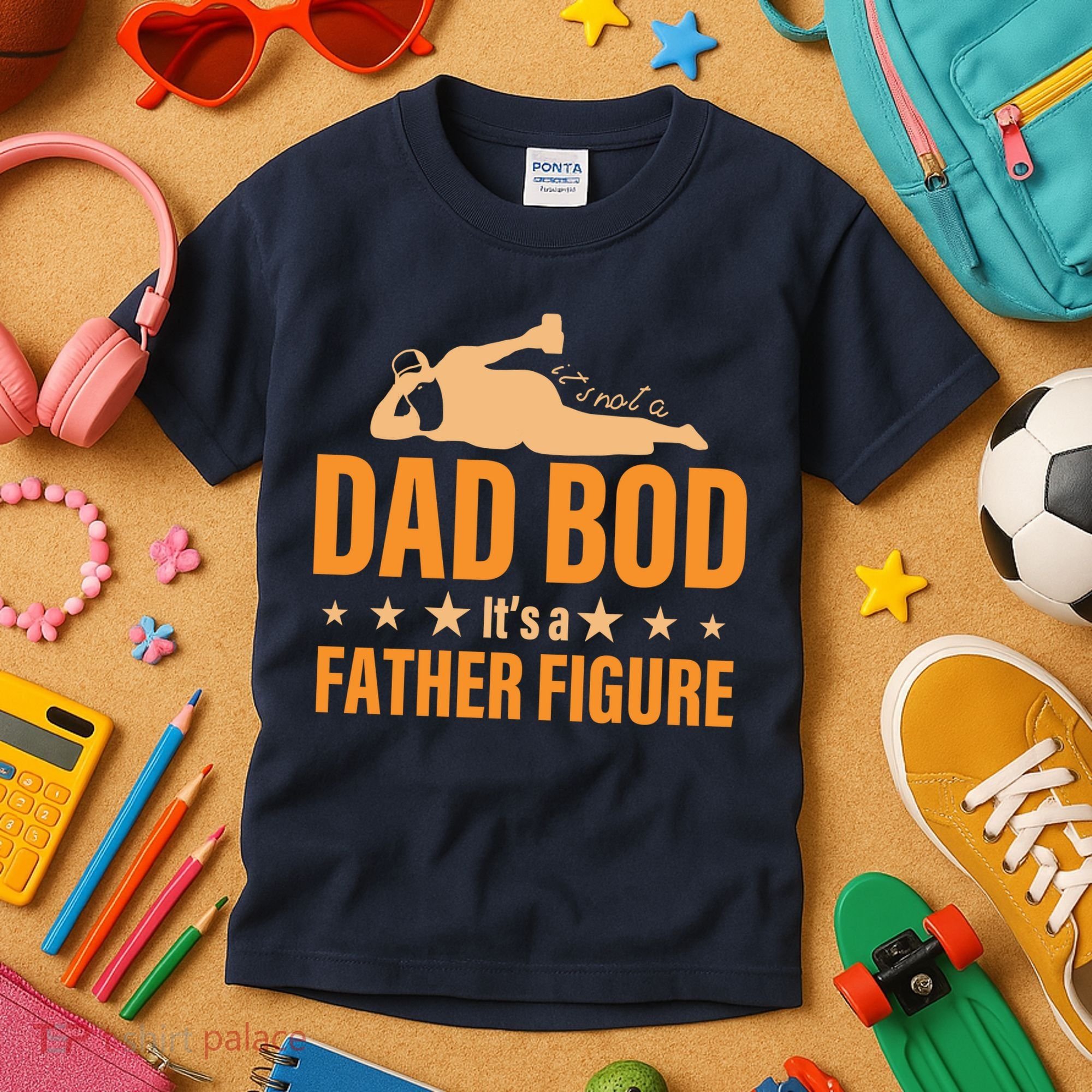 Dad Bod It's A Father Figure Funny  Kids T-Shirt