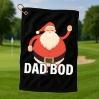 Dad Bod Santa Claus Christmas Golf Towel thumb 1