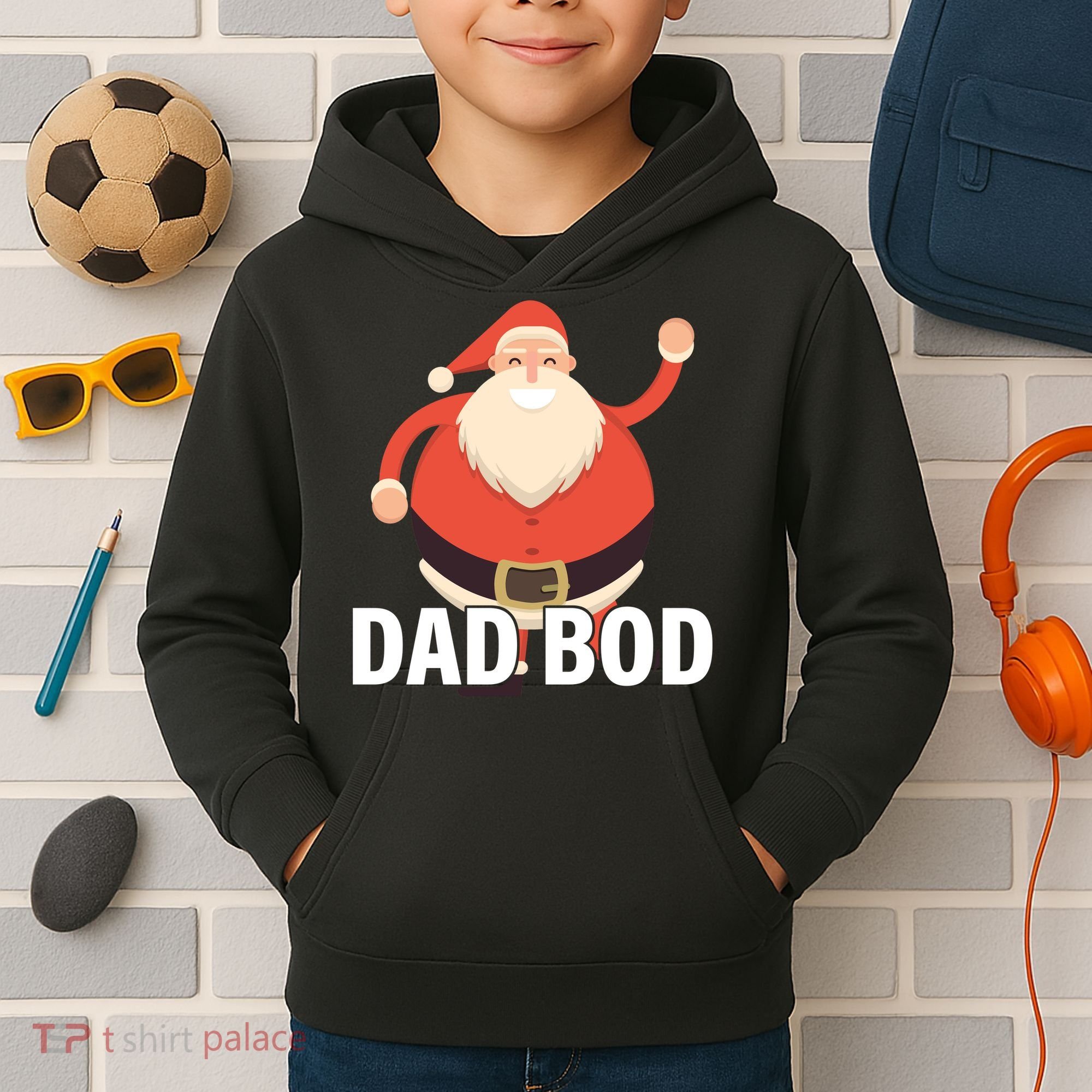 Dad Bod Santa Claus Christmas Kids Hoodie