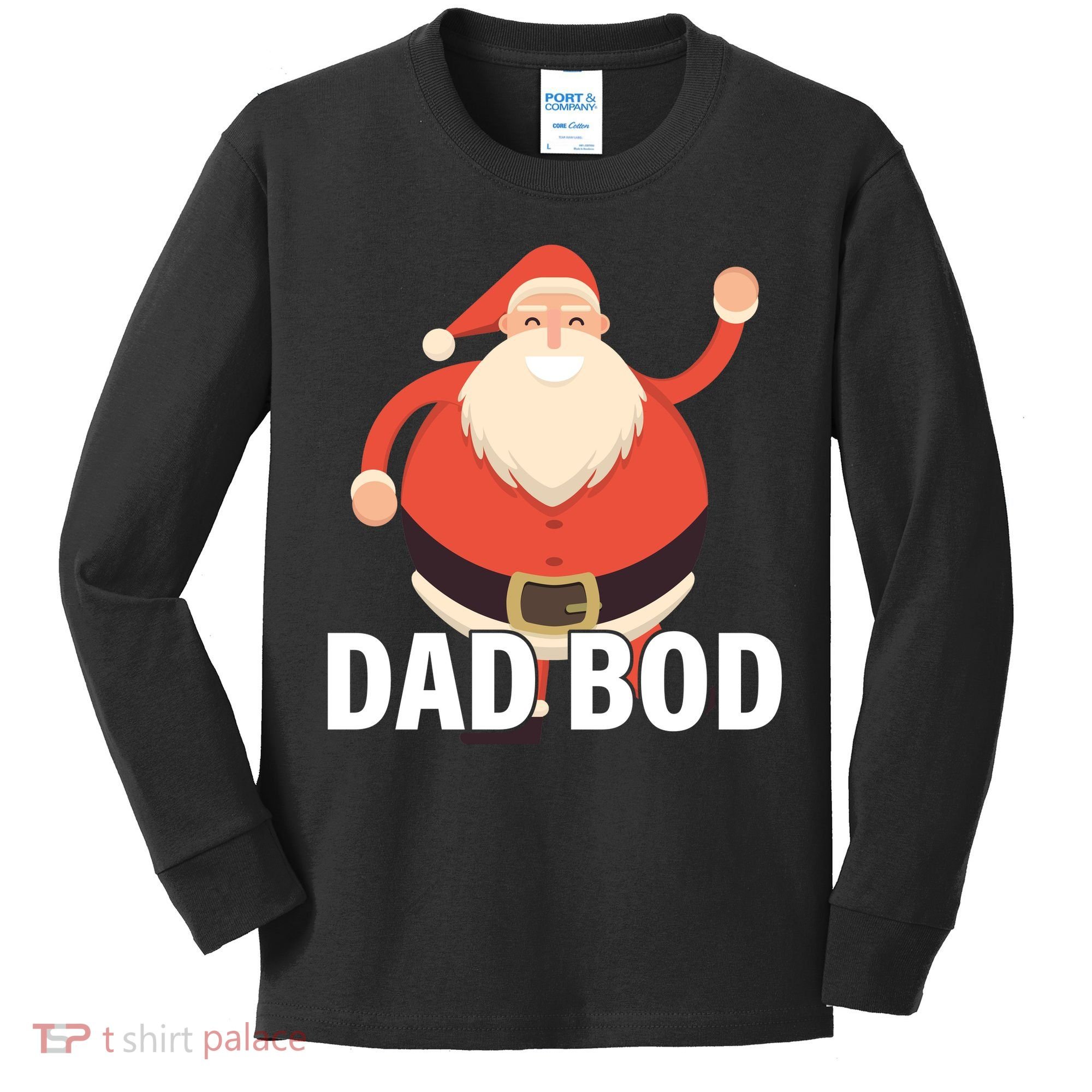 Dad Bod Santa Claus Christmas Kids Long Sleeve Shirt
