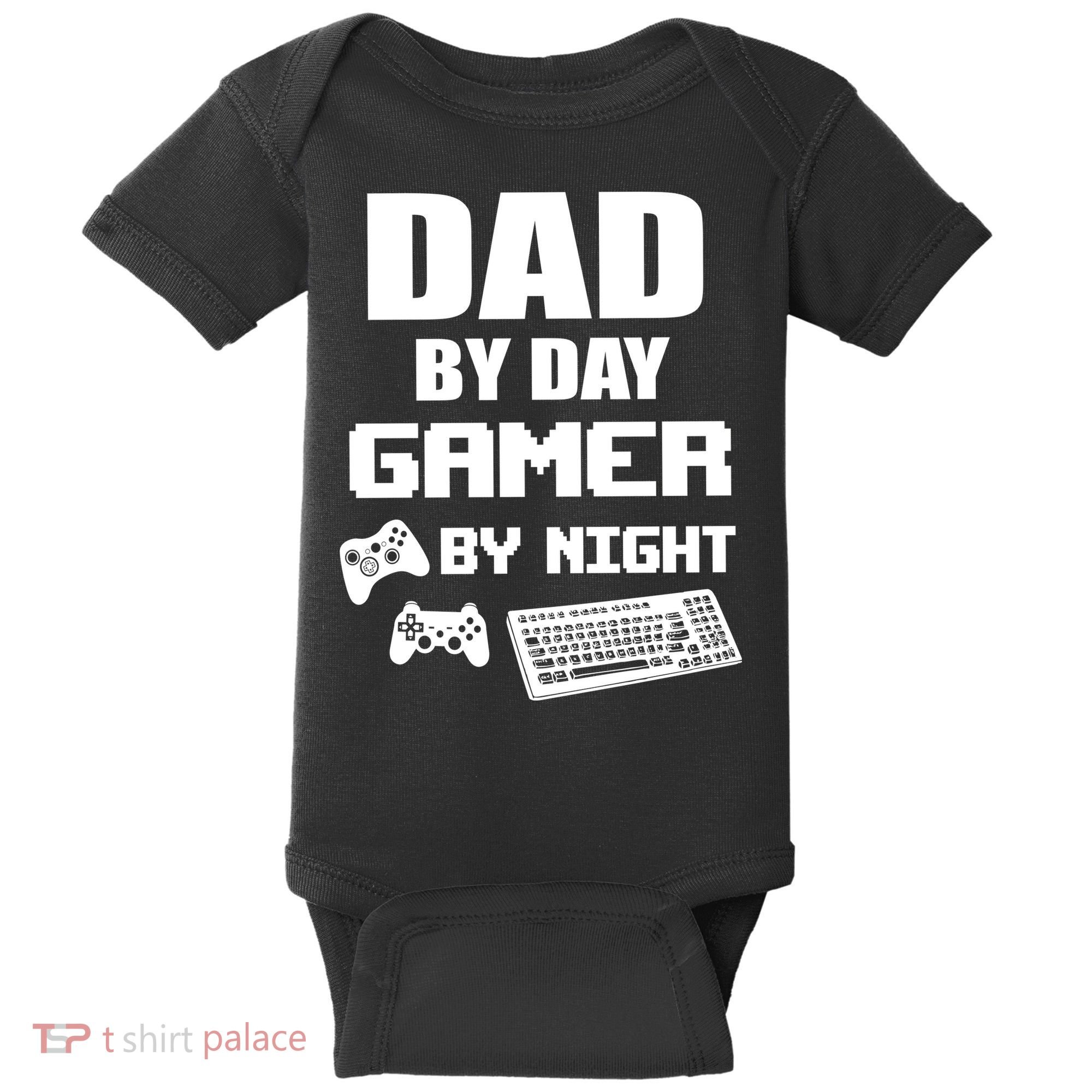 Dad By Day Gamer By Night Baby Bodysuit