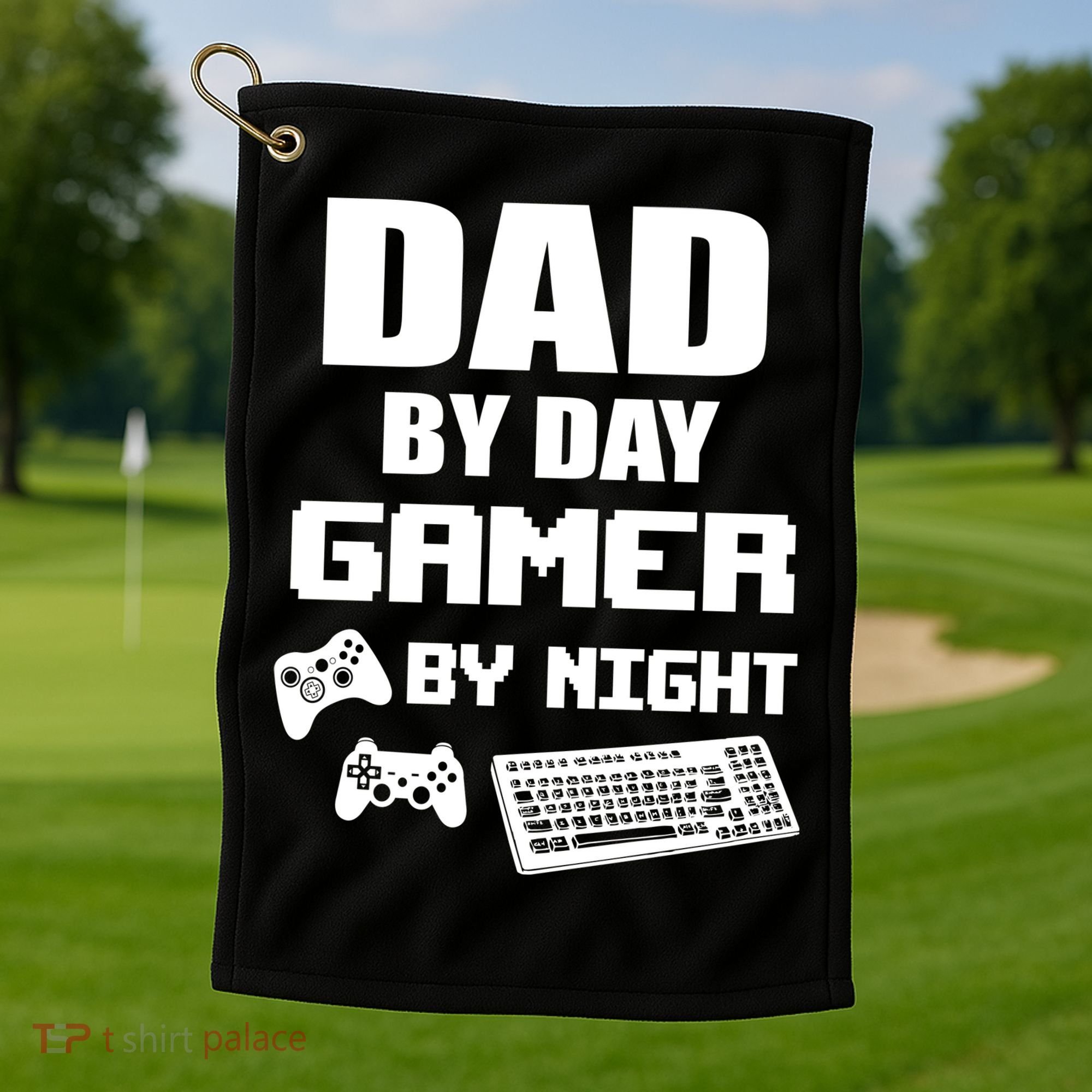 Dad By Day Gamer By Night Golf Towel