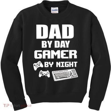 Dad By Day Gamer By Night Kids Sweatshirt