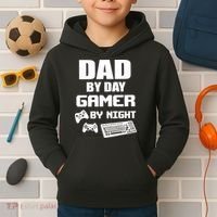 Dad By Day Gamer By Night Kids Hoodie thumb 2