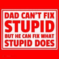 Dad Can't Fit Stupid But He Can What Stupid Does Button thumb 1