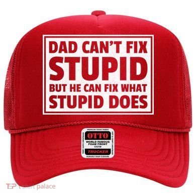 Dad Can't Fit Stupid But He Can What Stupid Does Hat
