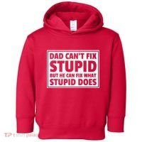Dad Can't Fit Stupid But He Can What Stupid Does Toddler Hoodie thumb 0