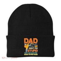 Dad Can't Fix Stupid But He Can Fix What Stupid Does Beanie thumb 0