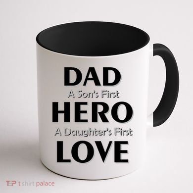 Dad First Hero And Love Coffee Mug back