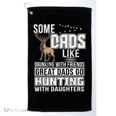 Dad Hunting With Daughters Golf Towel