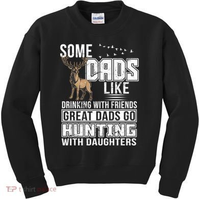 Dad Hunting With Daughters Kids Sweatshirt