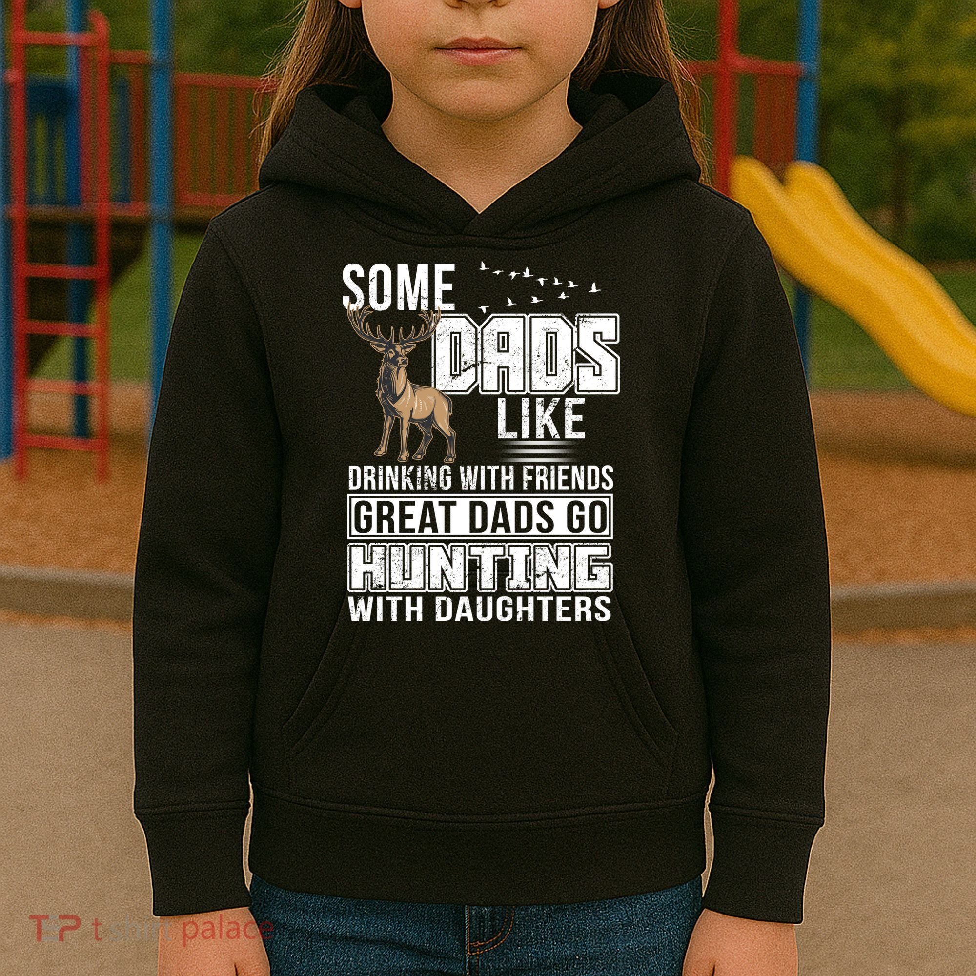 Dad Hunting With Daughters Kids Hoodie
