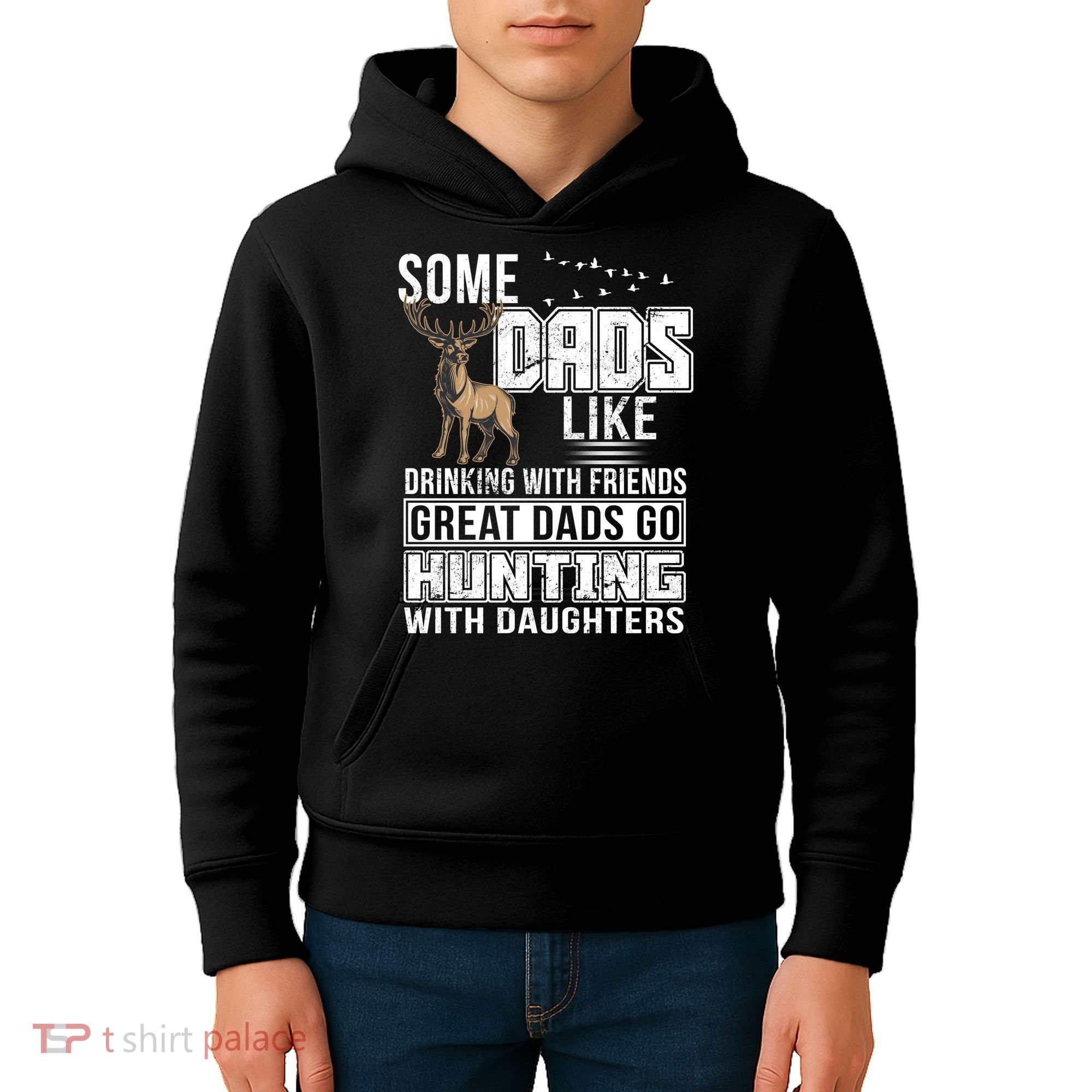 Dad Hunting With Daughters Kids Hoodie