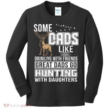 Dad Hunting With Daughters Kids Long Sleeve Shirt