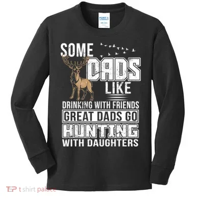 Dad Hunting With Daughters Kids Long Sleeve Shirt