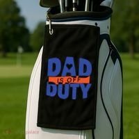 Dad Is Off Duty Golf Towel thumb 2