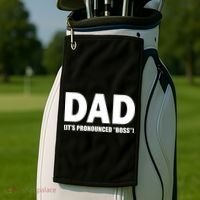Dad It's Pronounced Boss Golf Towel thumb 2
