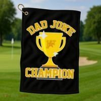 Dad Joke Champion Golf Towel thumb 1