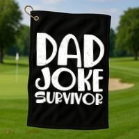 Dad Joke Survivor Golf Towel thumb 1