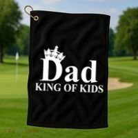 Dad King of Kids Golf Towel thumb 1