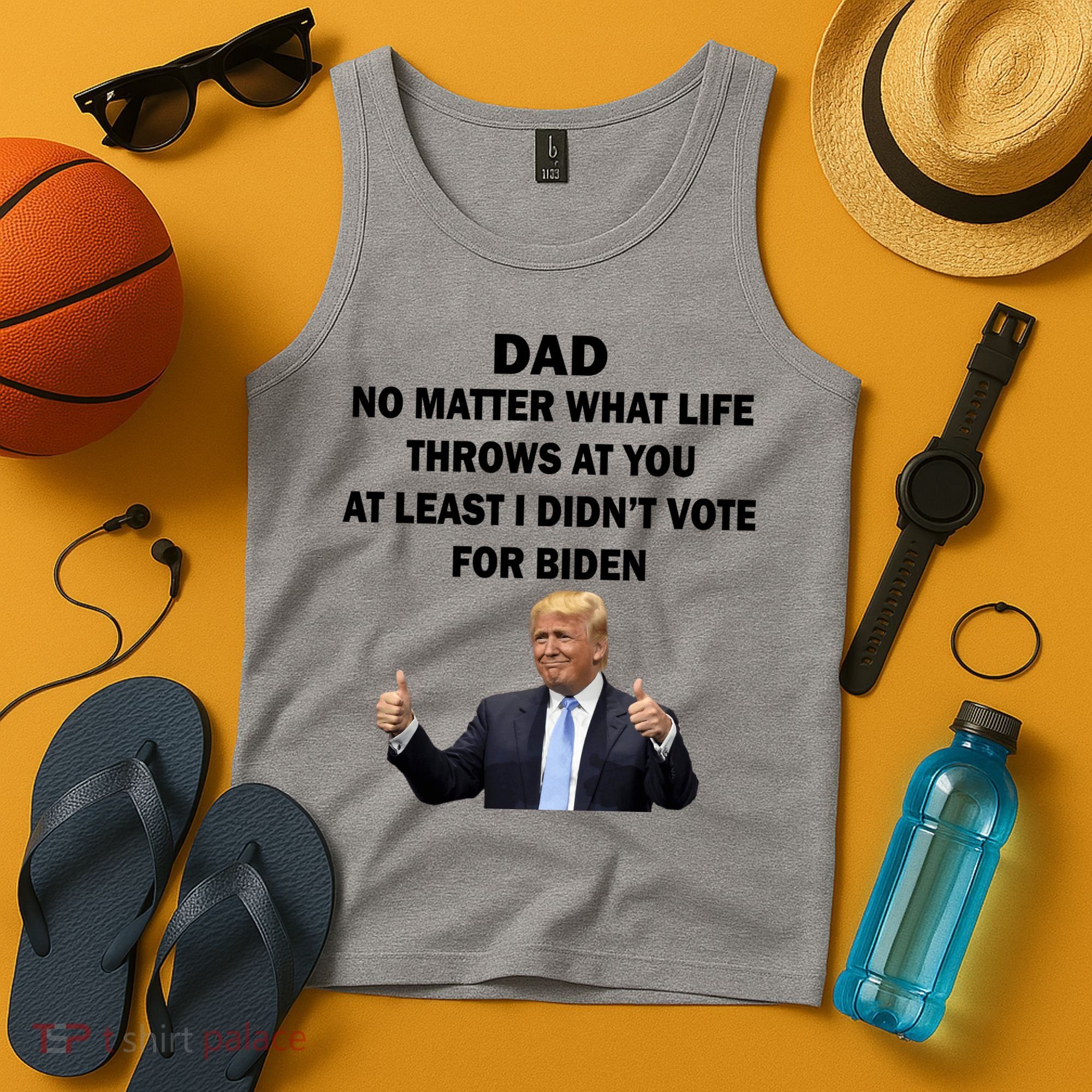 Dad Least I Didn't Vote Biden Funny Pro Republican Tank Top