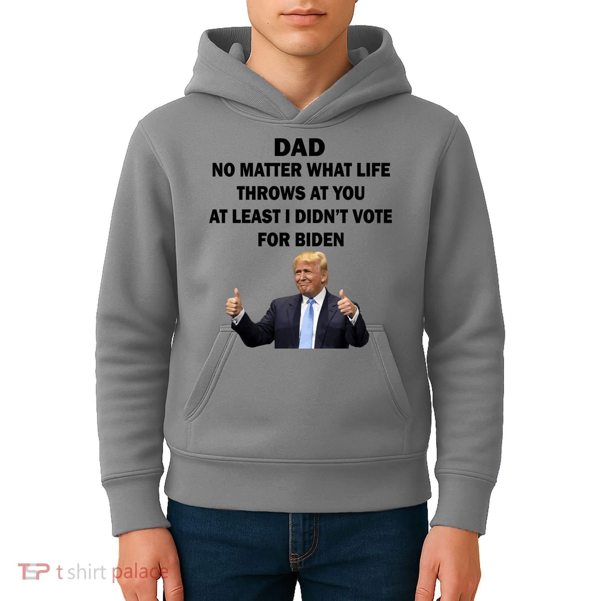 Dad Least I Didn't Vote Biden Funny Pro Republican Kids Hoodie