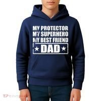 Dad My Protector My Superhero My Best Friend Kids Hoodie thumb 4