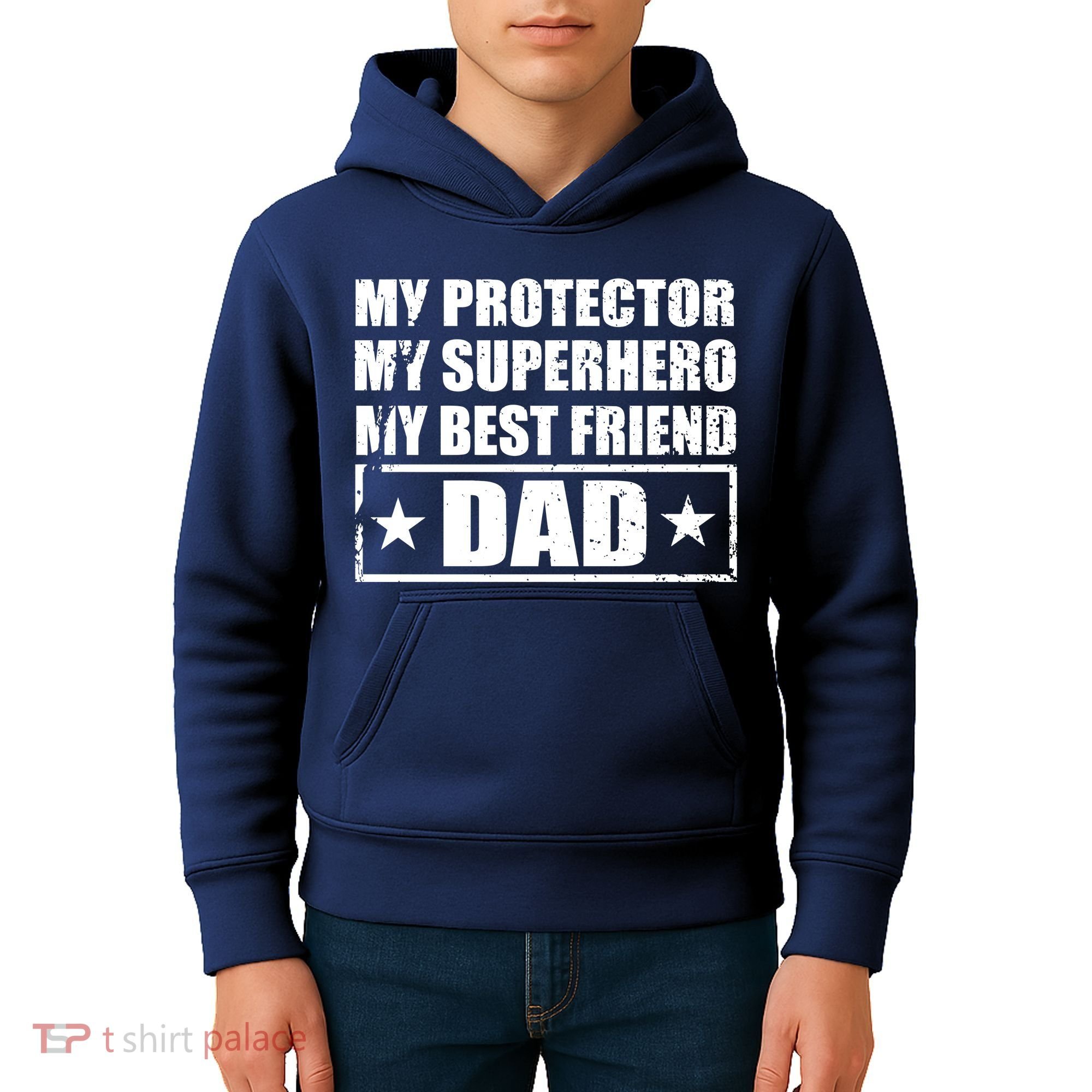 Dad My Protector My Superhero My Best Friend Kids Hoodie