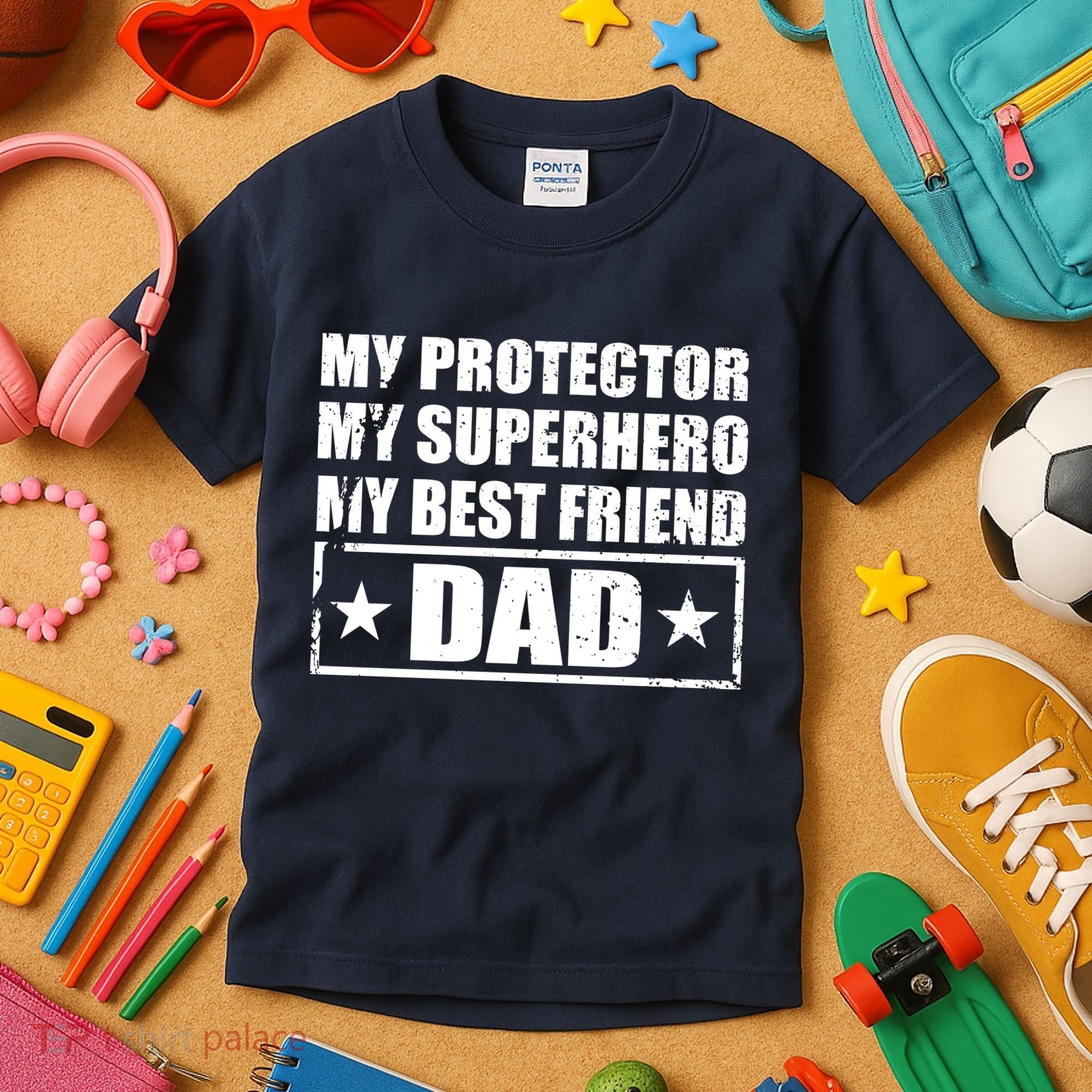 Dad My Protector My Superhero My Best Friend Kids T-Shirt